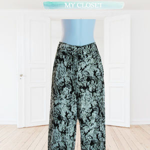 A&F Lined Brocade Jeans Blk Wh & Gold Sz 00